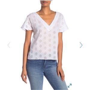 Madewell Sundrift Eyelet Ruffle Sleeve Top